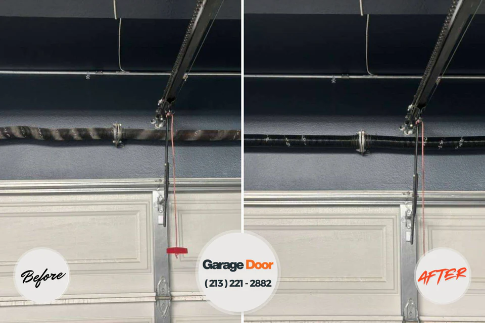 Before and after: garage door repair Minneapolis, KS